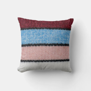 Flerfärgad, strimlad ull: Fabric Struktur. Kudde