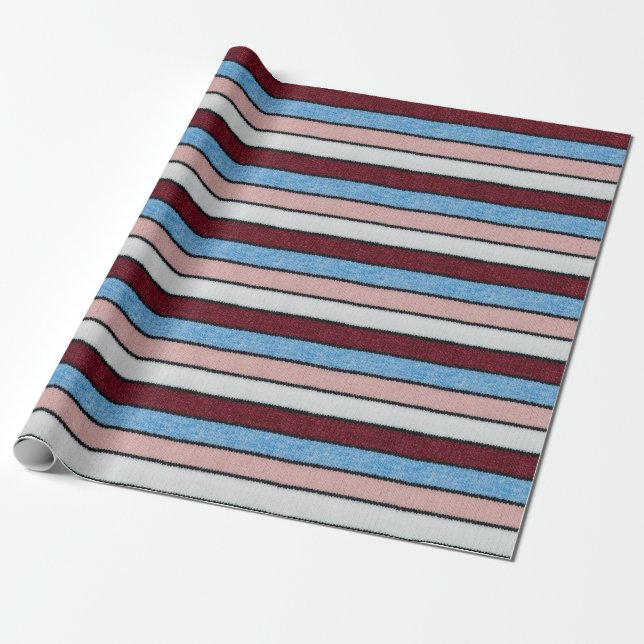 Flerfärgad, strimlad ull: Fabric Struktur. Presentpapper (Utrullad)