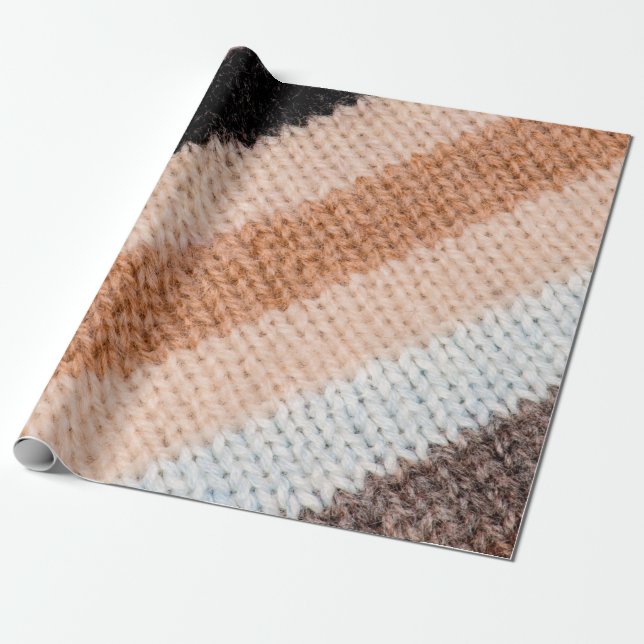 Flerfärgad, stripad ull, struktur-closeup p presentpapper (Utrullad)