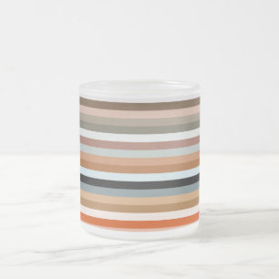 Flerfärgad stripe Mönster Frostad Glasmugg