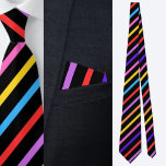 Flerfärgad stripe Mönster Slips<br><div class="desc">Flerfärgad,  strippad Mönster-nektie.</div>