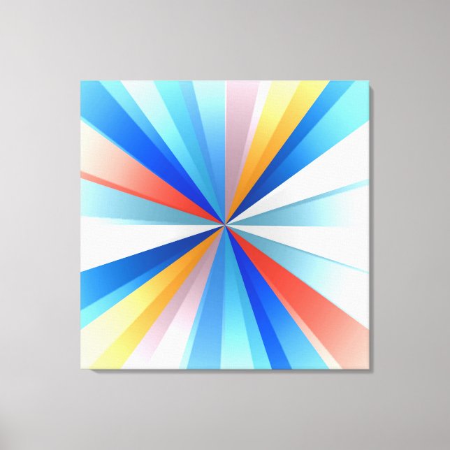 Flerfärgad stripey Sol Burst Art Design Canvastryck (Framsida)
