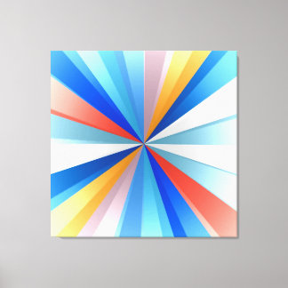 Flerfärgad stripey Sol Burst Art Design Canvastryck