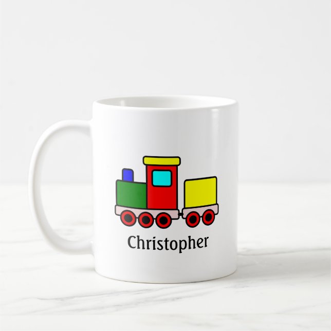 Flerfärgad Tåg Personlig Kaffemugg (Vänster)