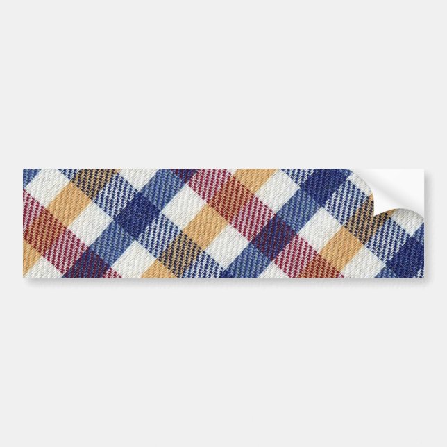 Flerfärgad Tartan Mönster Bildekal (Framsidan)