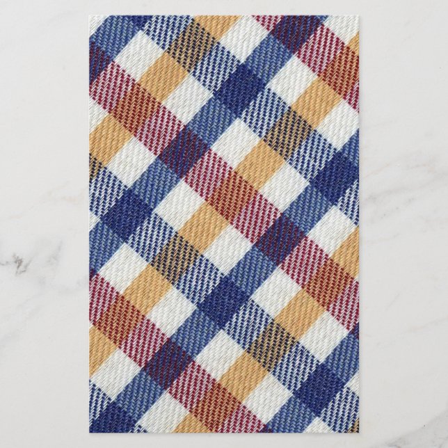 Flerfärgad Tartan Mönster Brevpapper (Framsida)
