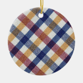 Flerfärgad Tartan Mönster Julgransprydnad Keramik