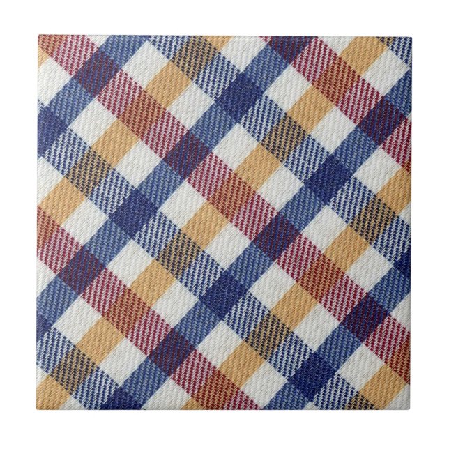 Flerfärgad Tartan Mönster Kakelplatta (Framsidan)