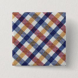 Flerfärgad Tartan Mönster Knapp