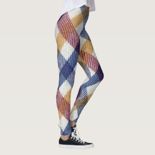 Flerfärgad Tartan Mönster Leggings