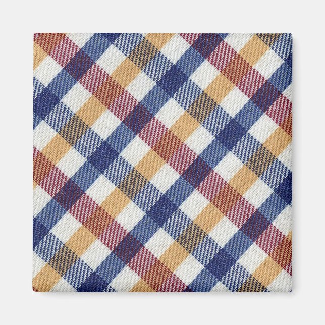 Flerfärgad Tartan Mönster Magnet (Framsidan)