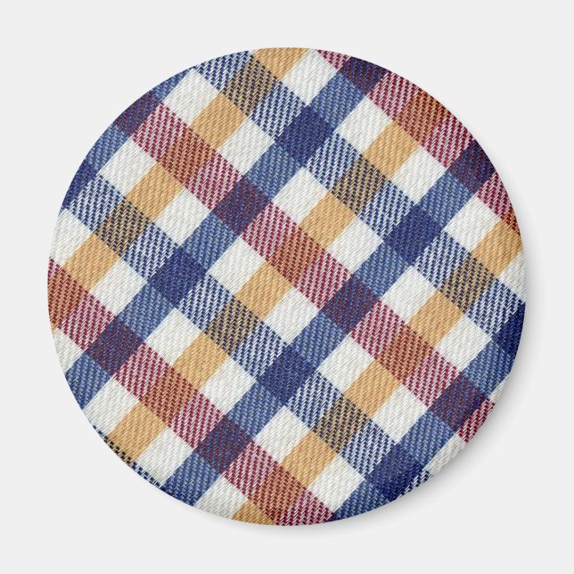 Flerfärgad Tartan Mönster Magnet (Framsidan)