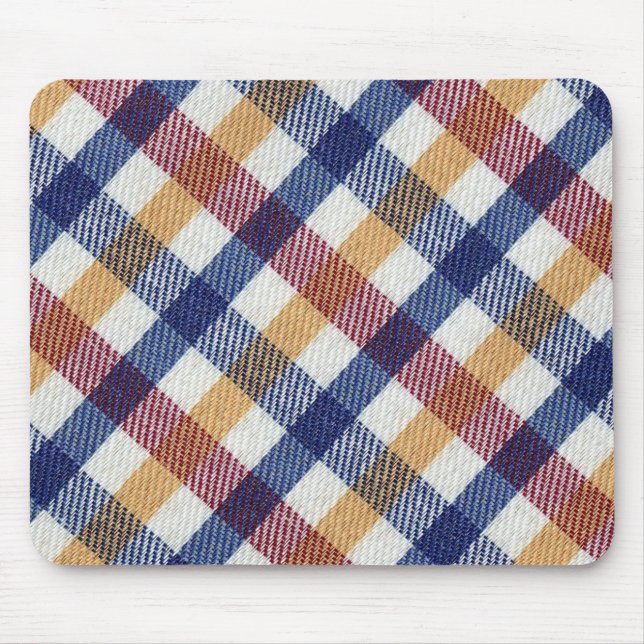 Flerfärgad Tartan Mönster Musmatta (Framsidan)