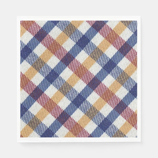 Flerfärgad Tartan Mönster Pappersservett (Framsidan)