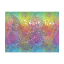 Flerfärgad Tie-Dye med Fjäril