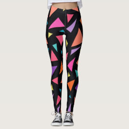 Flerfärgad trekantig geometrisk mönster leggings