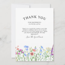 Flerfärgad vildblomma baby shower firande