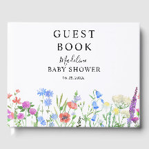 Flerfärgad vildblomma Baby Showerfirande