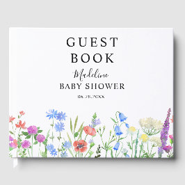 Flerfärgad vildblomma Baby Showerfirande Gästböcker