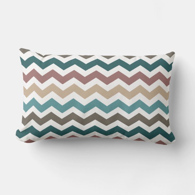 Flerfärgad ZigZag/Kontrollerad Reversible Pillow Lumbarkudde (Framsida)