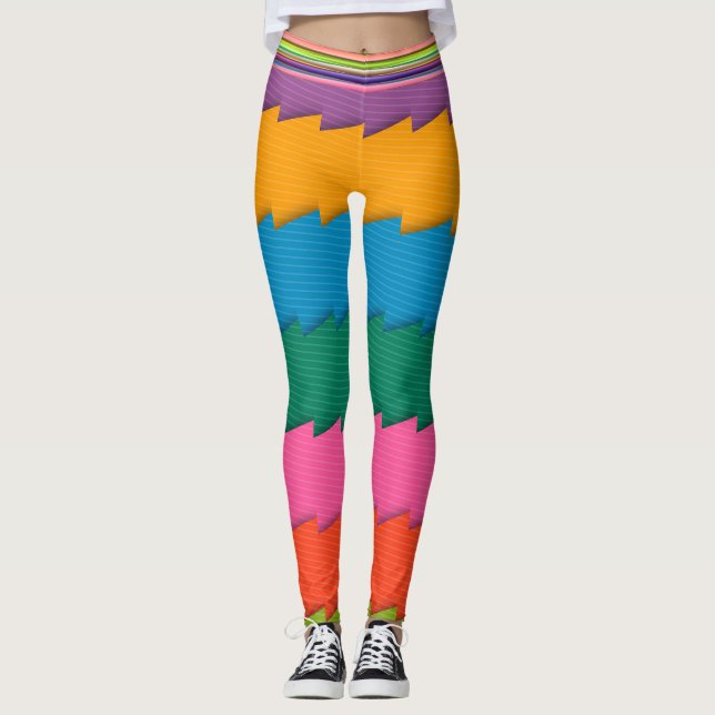 Flerfärgade abstrakta Leggings (Framsida)