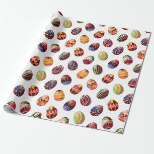 Flerfärgade ägg från glad påsk presentpapper