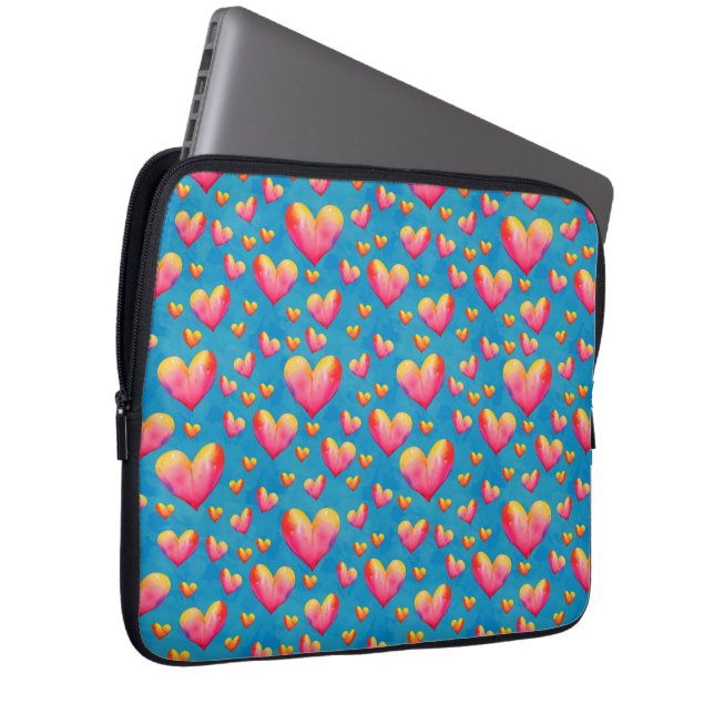 Flerfärgade akryl-hjärten Laptop-fodral Laptop Fodral (Framsidan Höger)