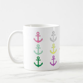Flerfärgade ankare kaffemugg