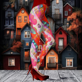 Flerfärgade baljväxter av Kärlek Hearts Mönster Leggings