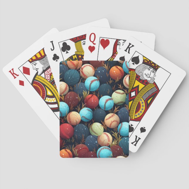Flerfärgade basebollar casinokort (Baksidan)