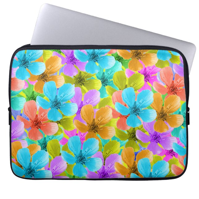 Flerfärgade Blommar, Laptop sleeve (Framsidan)