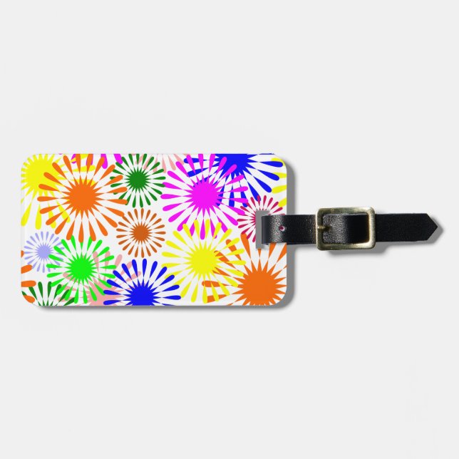 Flerfärgade blommor bagagebricka (Horisontell Framsida)