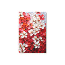 Flerfärgade Blommor Impasto Väggkonst