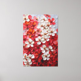 Flerfärgade Blommor Impasto Väggkonst Canvastryck