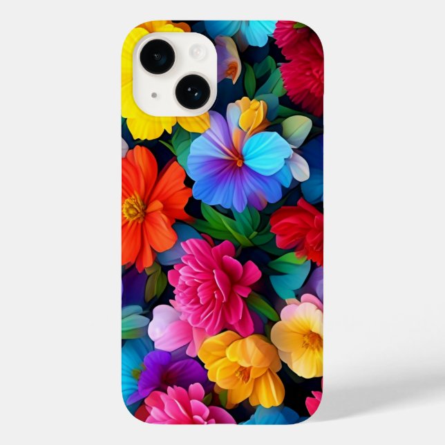 Flerfärgade blommor Mönster-75647 (Baksida)