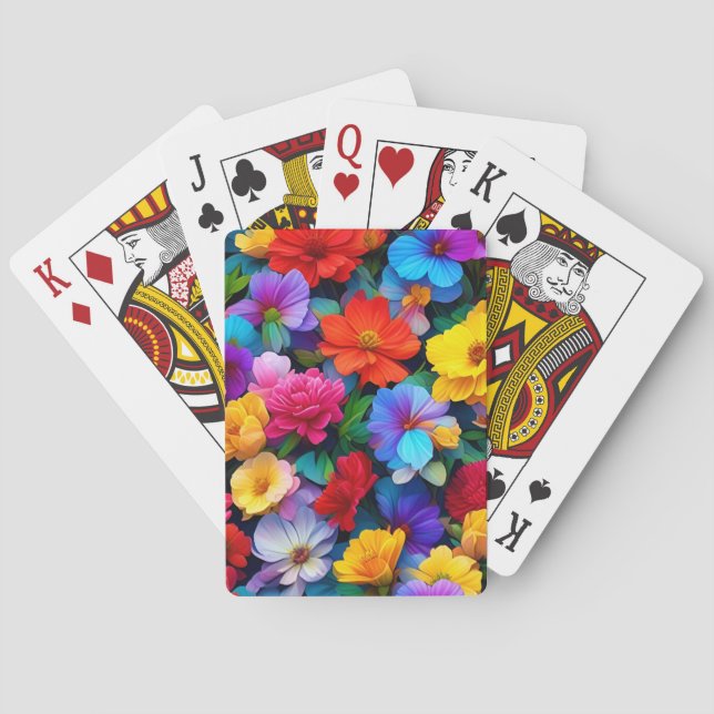 Flerfärgade blommor Mönster-75647 Casinokort (Baksidan)