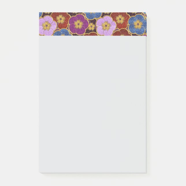 Flerfärgade blommor Mönster Post-it Block (Framsida)
