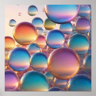 Flerfärgade bubblor av olika storlekar poster