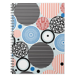 Flerfärgade cirklar, grafik mönster-design. anteckningsbok