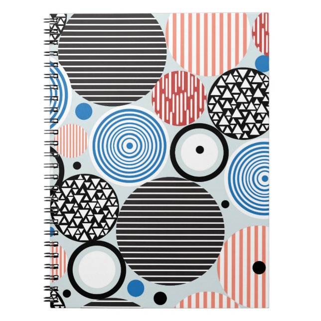 Flerfärgade cirklar, grafik mönster-design. anteckningsbok (Framsidan)