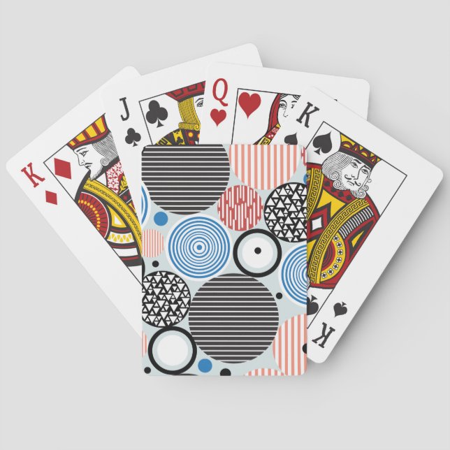 Flerfärgade cirklar, grafik mönster-design. casinokort (Baksidan)