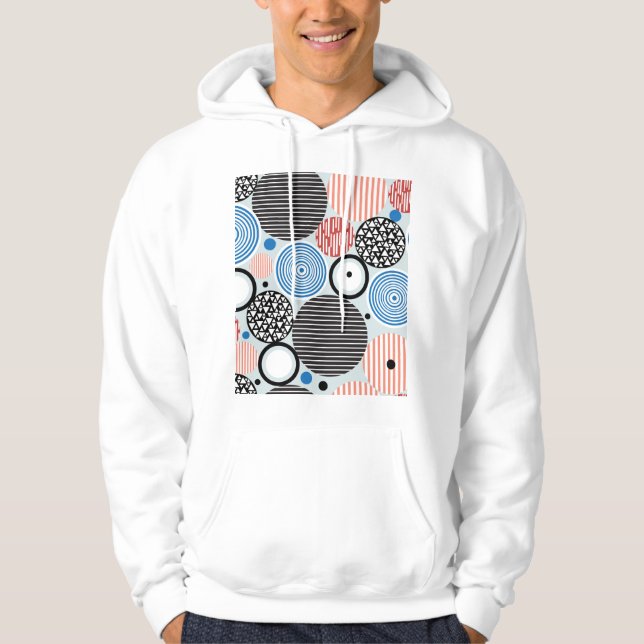 Flerfärgade cirklar, grafik mönster-design. hoodie (Framsida)