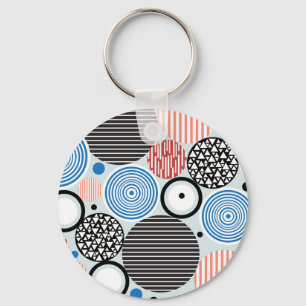 Flerfärgade cirklar, grafik mönster-design. nyckelring