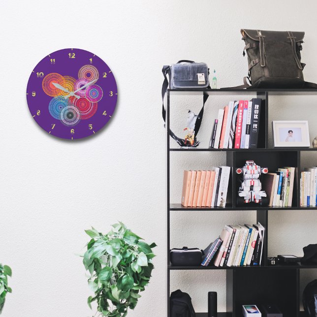 Flerfärgade cirklar stor klocka (Skapare uppladdad)