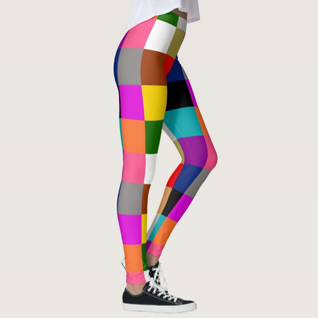 Flerfärgade djärva färgblock design  leggings (Skapare uppladdad)