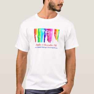 Flerfärgade färgdrivrutiner, målarfärg och dekorat t shirt