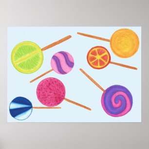 Flerfärgade färgglada lollipops välj färg posters