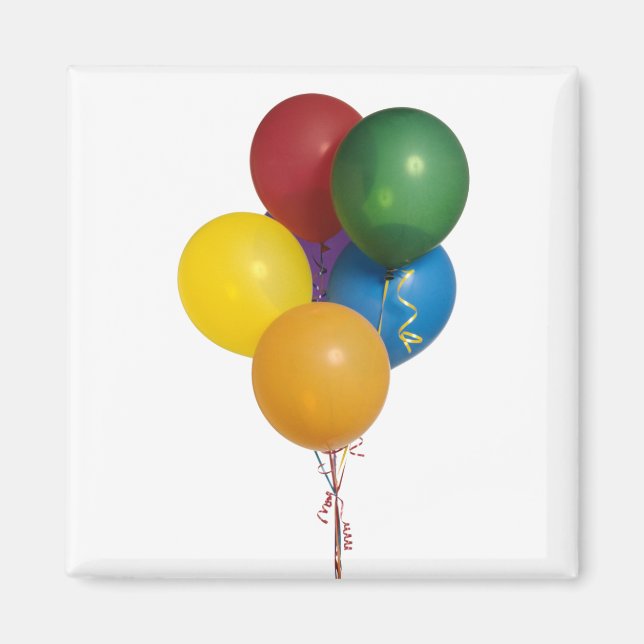 Flerfärgade festballonger magnet (Framsidan)