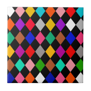 Flerfärgade Harlequin Diamonds Mönster-design Kakelplatta