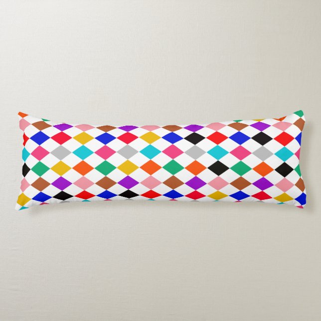 Flerfärgade Harlequin Diamonds Mönster-design Kroppskudde (Framsidan)